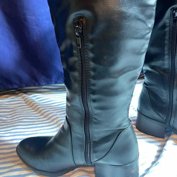 OVER THE KNEE BLACK BOOTS "PATTY"  SZ 8 PIRATE - Picture 10 of 11